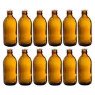 12 オンスホーム醸造ダークアンバーガラス空詰め替えビールボトルゴールドクラウンとキャップトップス (12 パック) + 計量カップ
