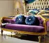OE-FASHION European bedroom furniture solid wood hand-carved fabric button bed end stool