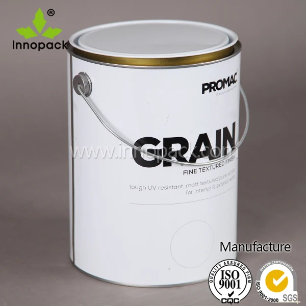 White Printing 5 Liter Paint Tin Cans With Metal Handle With Lids Buy