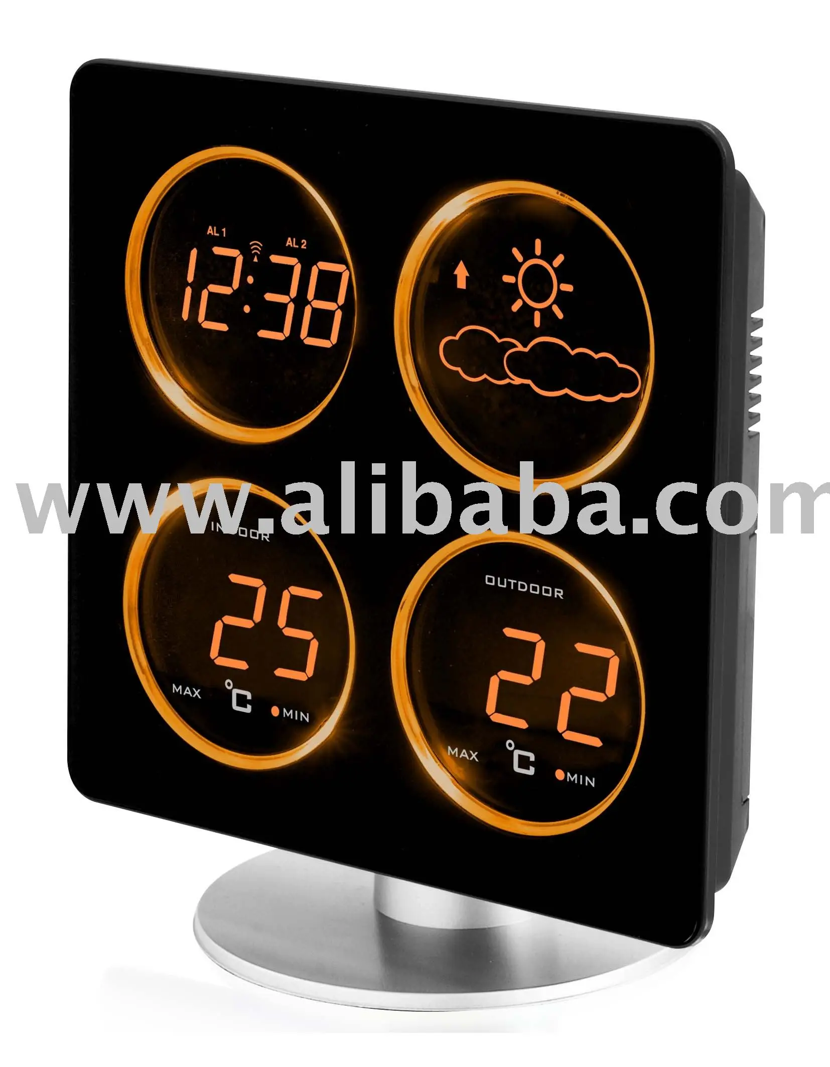backlit weather wall clock