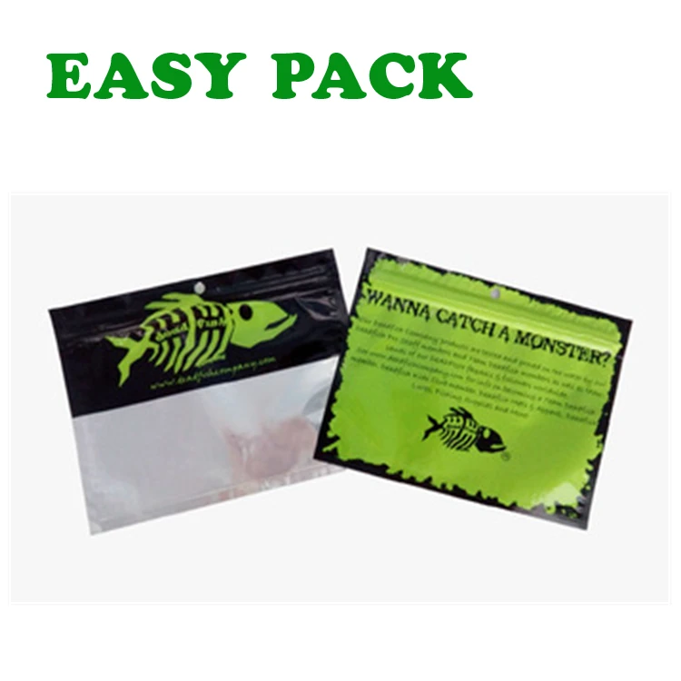 Customized Printing Soft Plastic Packingbag For Fish Bait With Zip Lock