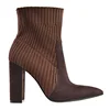 Chunk heel boots women pointed toe winter ankle boots heel block shoes