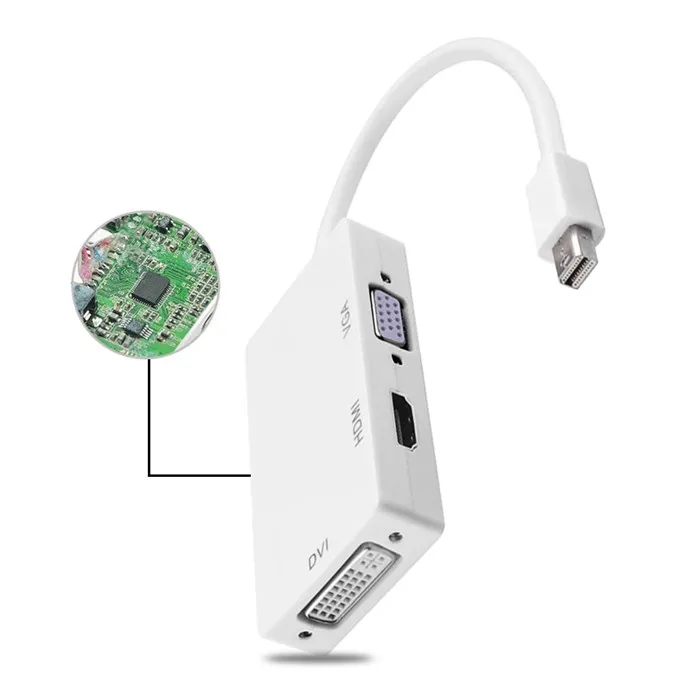 3 in 1 mini dp display port displayport to dvi hdmi vga converter adapter cable