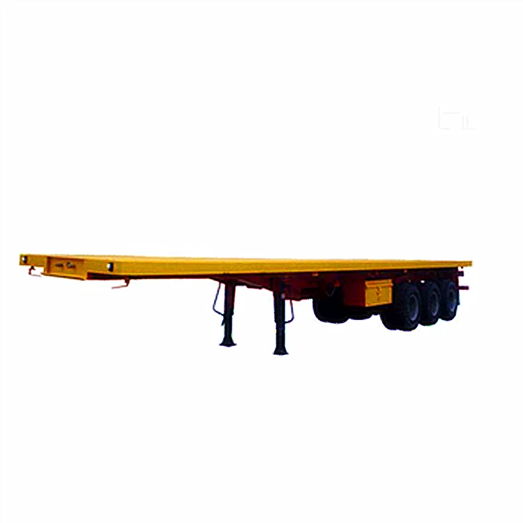 3 Axle 40ft Flatbed Container Semi Trailer For Transportation