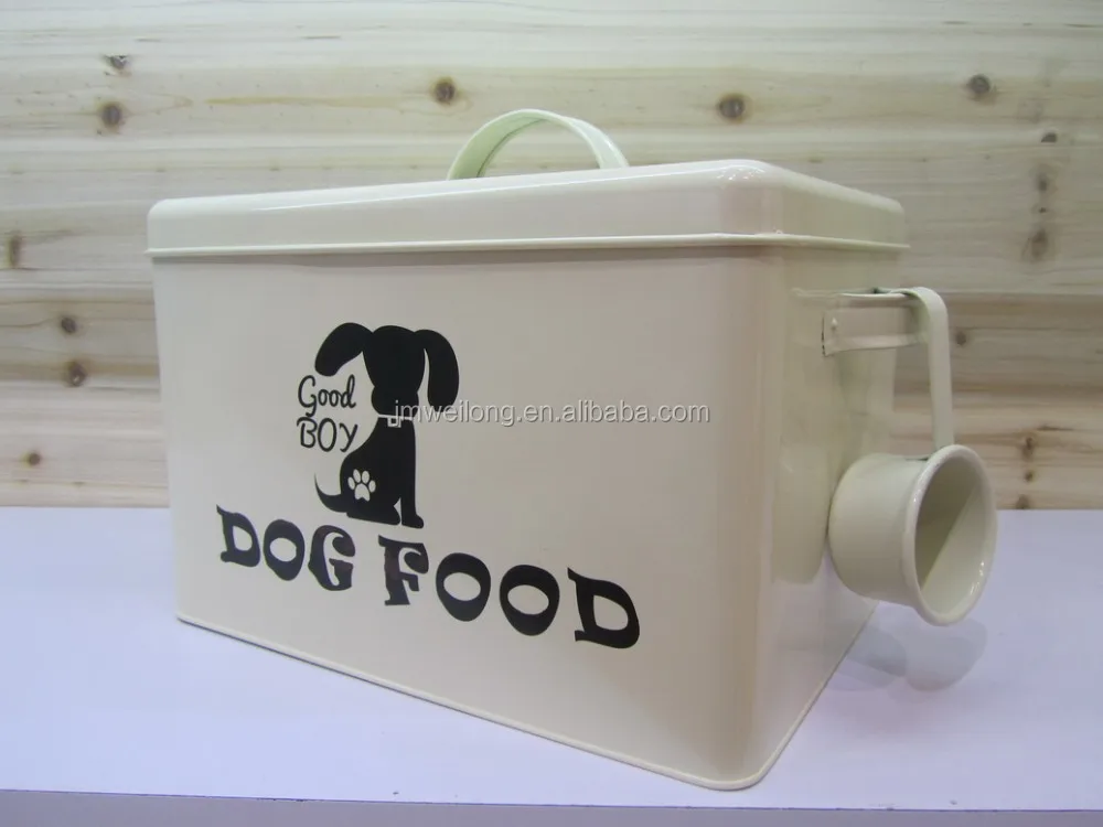 galvanized dog food container