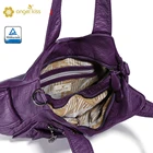 天使キストップ品質ハンドルサッ 2 トップジッパーショルダー Pu 洗浄革バッグ女性のハンドバッグ女性 A-0108