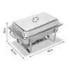 VEVOR 2 Pack Of 9 L Rectangular Chafing Dish Sets Stainless Steel Food Pans Fuel