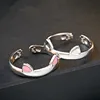 Fine jewelry 100% 925 Sterling Silver cat ear ring Free shipping