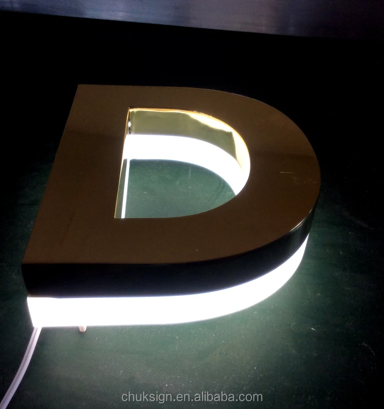 Chrome Half Backlit Channel Letters Led Galvanized Letter Signs - Buy