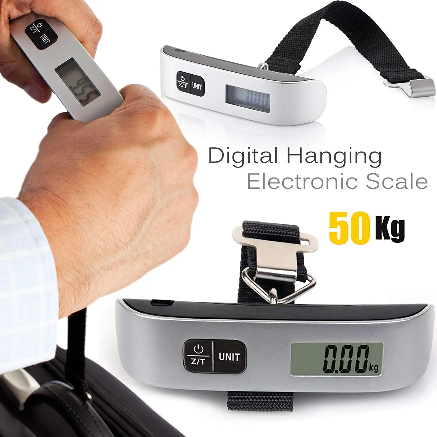 H88 Digital Portable Electronic Scale with LCD Display for Fishing Luggage Travel 110lb//50kg