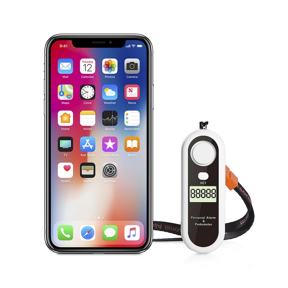 Personal Keyring Protection Attack alarm running night pedometer & personal alarm