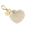 Fashionable Golden Heart PU Leather Keychain PU Keyring