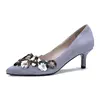 noblewoman high heel pumps lady dress shoes front cover with flower sheet metal