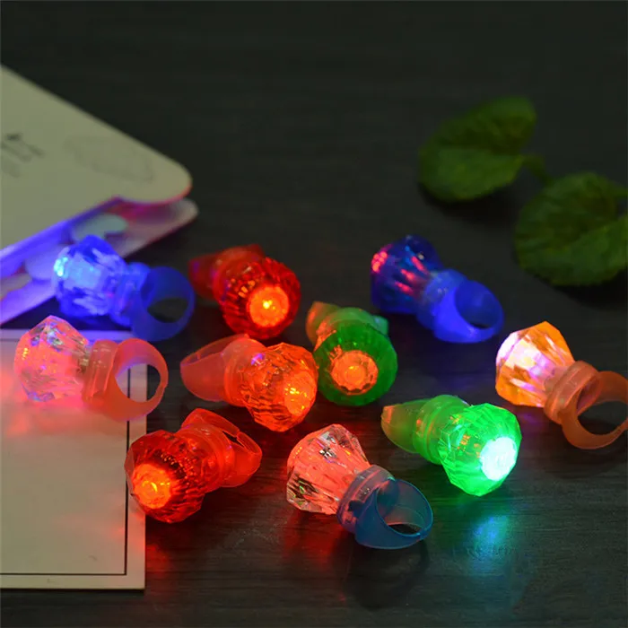 Plastic Diamond Shape Led Finger Ring Led Light Up Flashing Finger