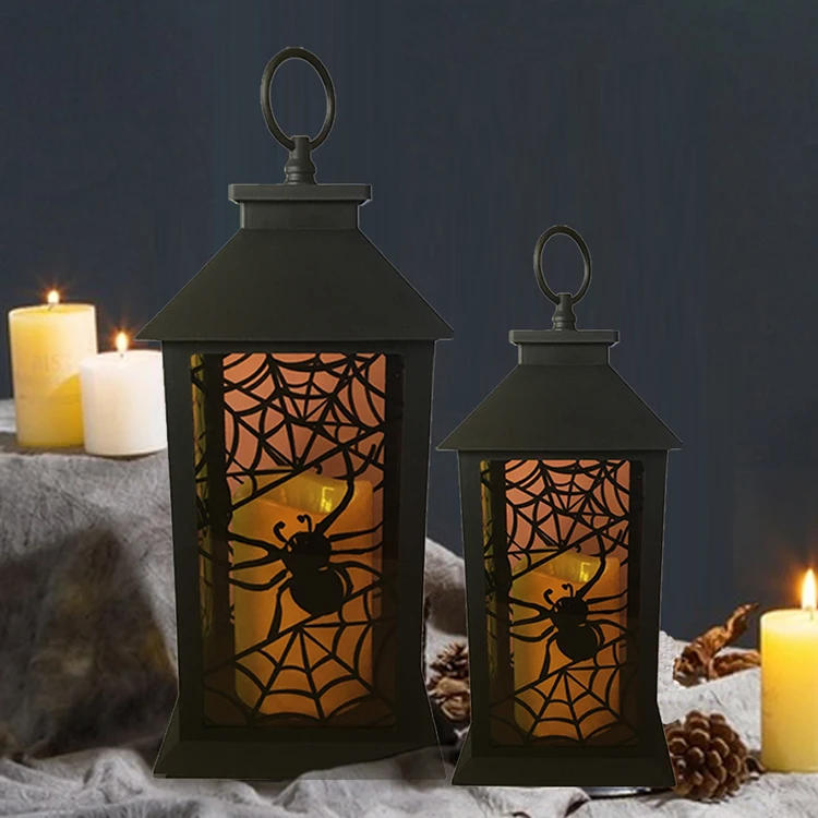 Vintage Halloween Candle Lanterns With Led Flickering Flameless Candles