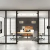 Warehouse cheap operable partition single tempered glass walls