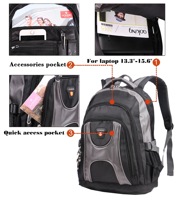Aoking Classic 1680d Waterproof Ergonomic German College School Bag Men