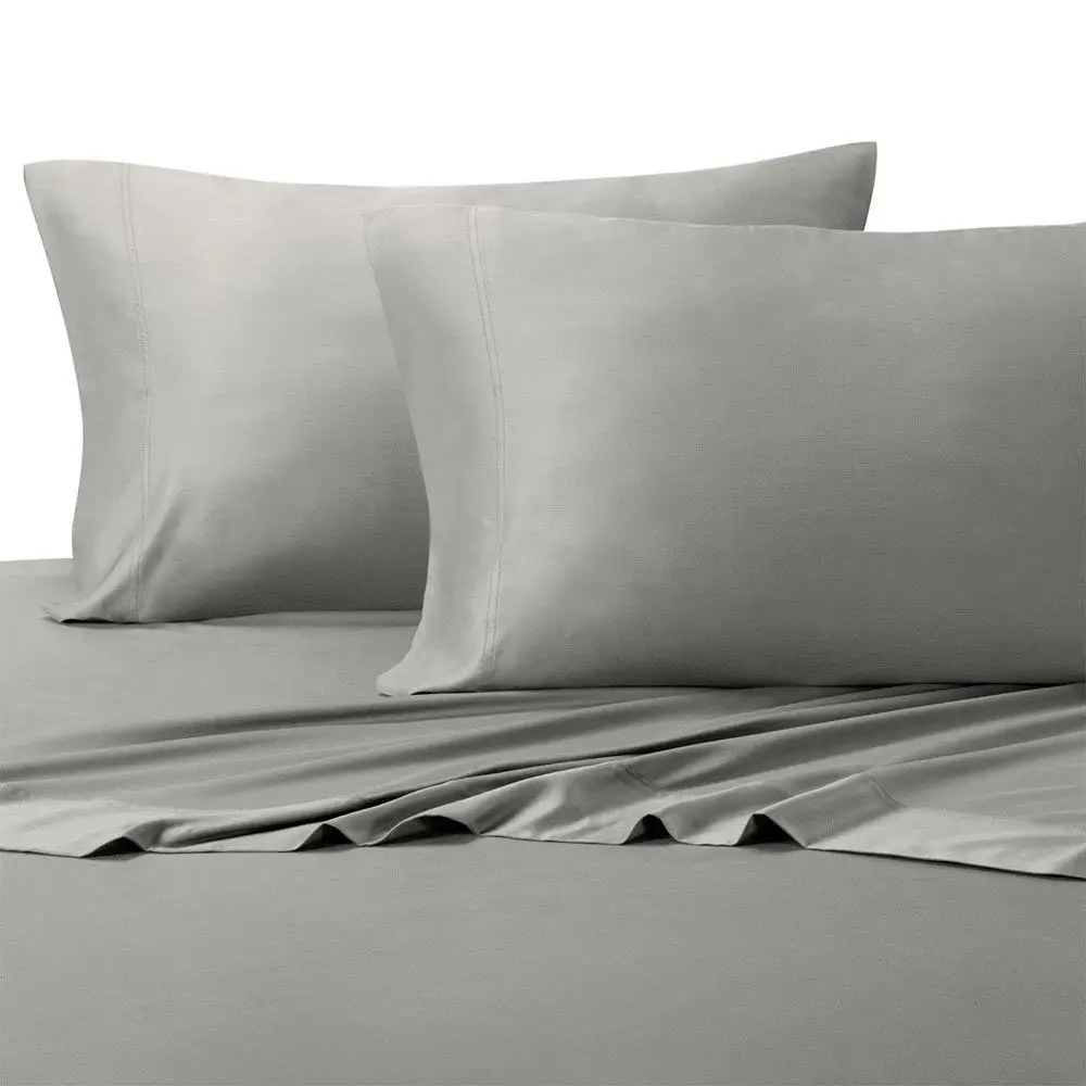 Royal Hotel Top-Split King: Adjustable Split Top King Gray Silky Soft Bed Sheets 100% Bamboo Viscose Sheet Set