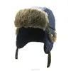 Genuine Silver Men Real Raccoon Fur Trapper Cap for Russian Men Bomber Hats