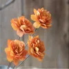 Dried artificial single flower by Natural leaf wire iron 60cm stem