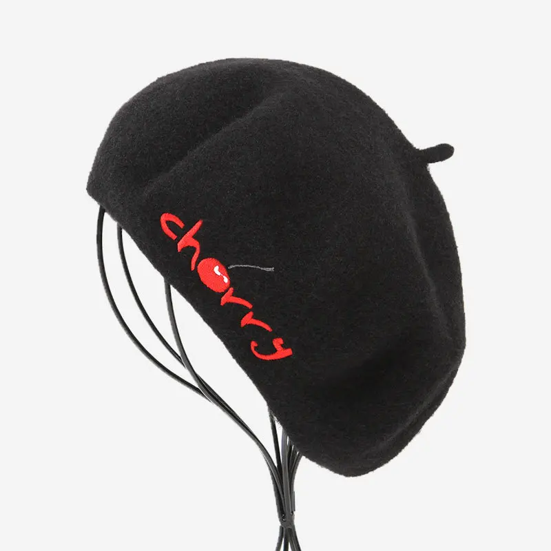 embroidery 100%wool Beret for Kids