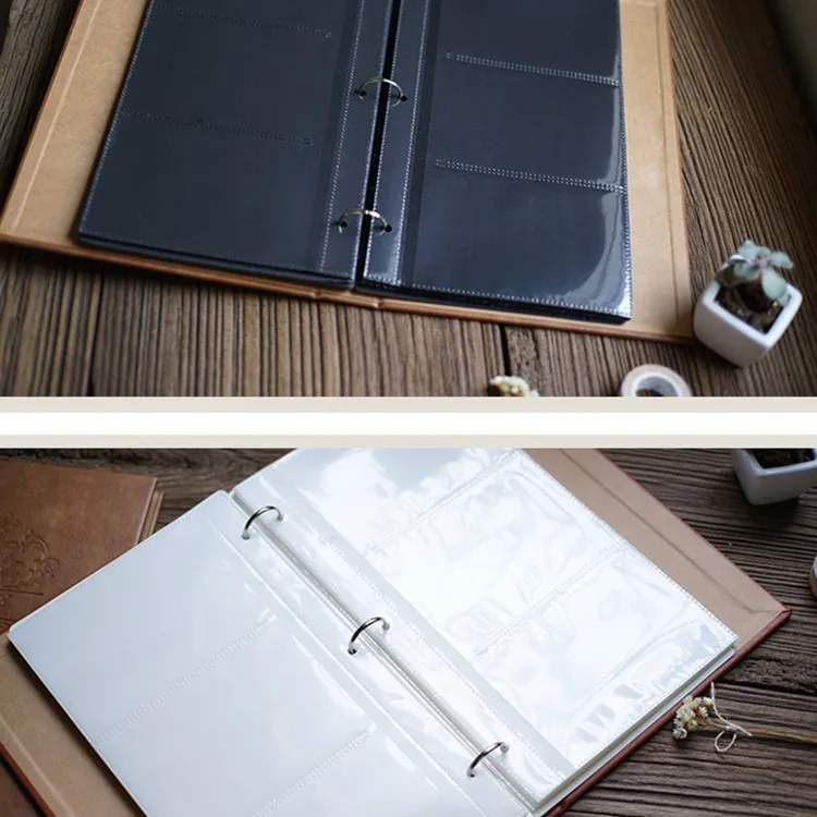 New Style 12 Inch Leather Photo Albums With OPP Plastic Sleeves And Paper Inner Pages