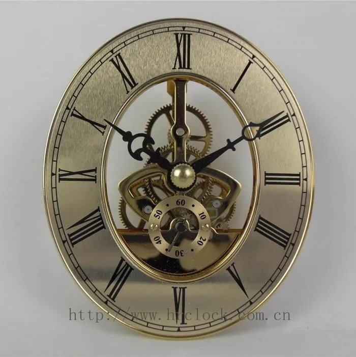 Skeleton Clock Insert Quartz Clock Movement With Oval Dial Metal Clock