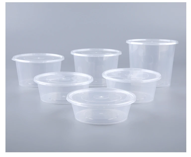 Disposable 250ml Food Bowl Plastic Container Soup Cup With Lid - Buy ...