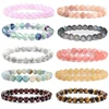8MM Fashion Brand Luxury Natural Stone Healing Crystal Stretch Beaded Bracelet Women Men Handmade Gemstone Round Bracelet