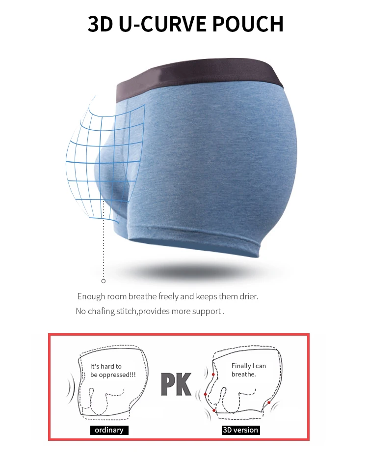 oem microfiber 95% lenzing modal mens performance panties boxer briefs