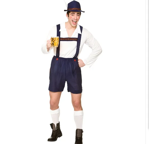 Lederhosen Mens Bavarian Beer Guy Oktoberfest Outfit Fancy Dress Costume German