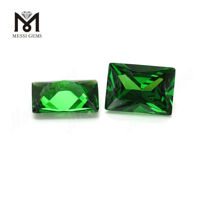 Top Selling Emerald Cut 10x14mm Engros Cubic Zirconia Green CZ Gemstone