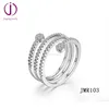 Clear signity Zircon Tiger setting Snake Wrapped Animal Custom Made Ring