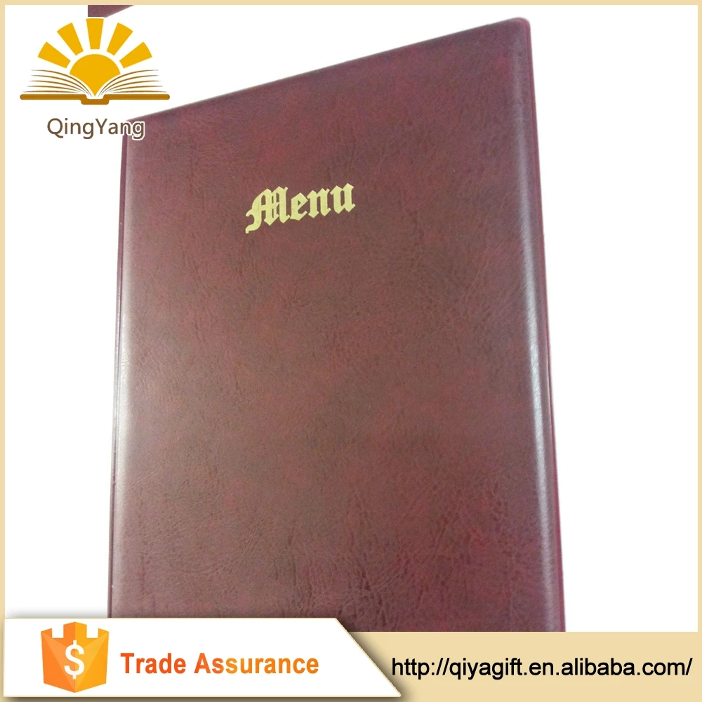 Custom Menu Covers A3 A4 Menu Holder For Restaurant/hotel Restaurant