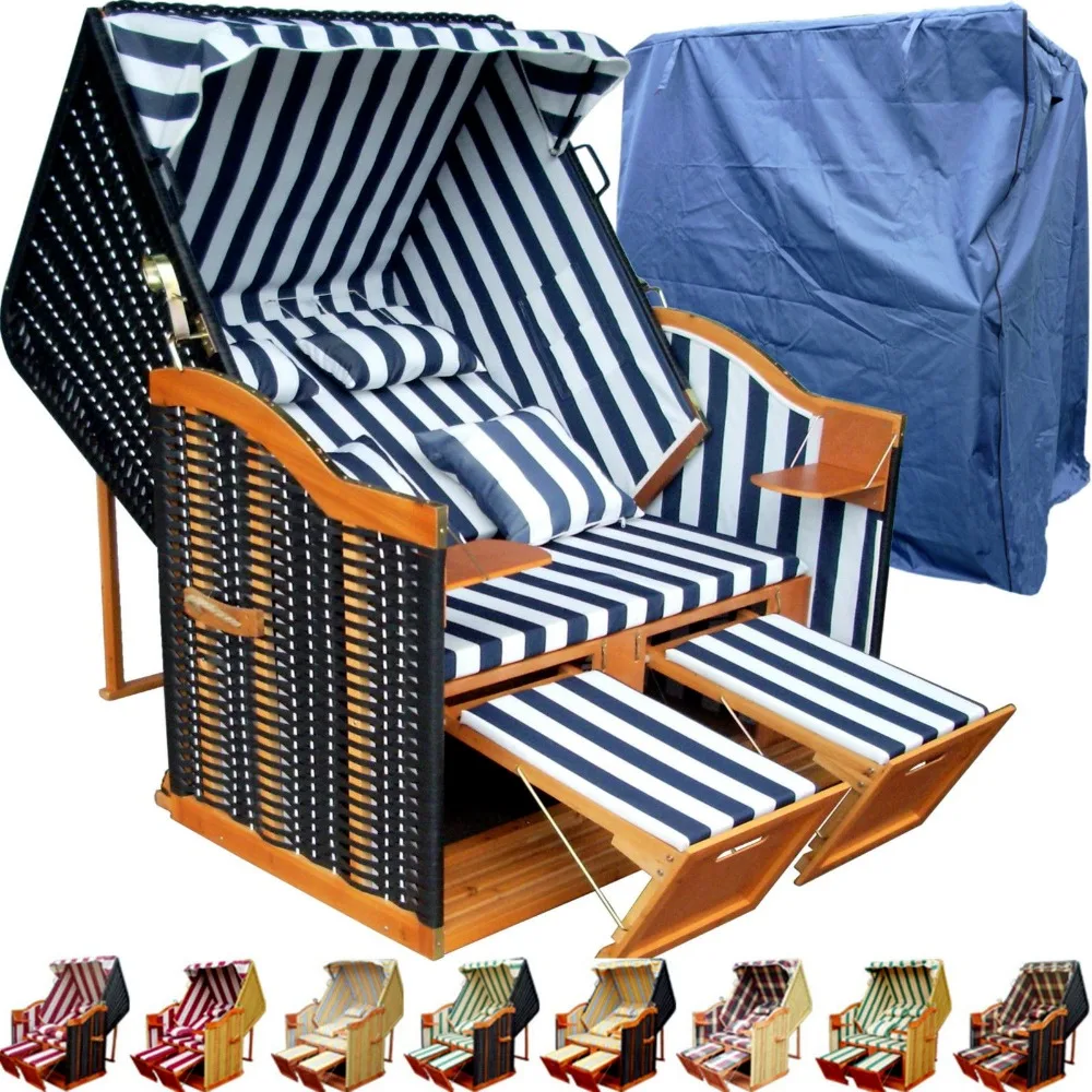 
Beach Basket Wicker Roofed Beach Chair Strandkorb Beach Chair 