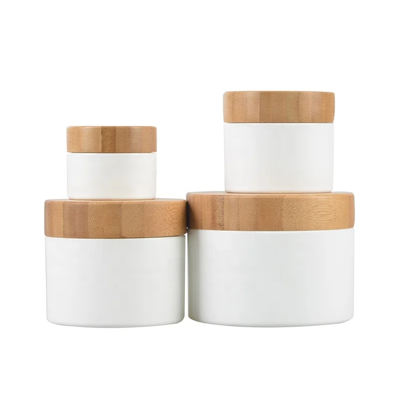 Eco Friendly Cosmetic Containers Plastic Cream Jar With Bamboo Lid 5g ...
