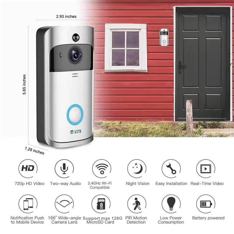 Wide Angle Lens Pir Motion Detection 720p Wireless Hidden Peephole