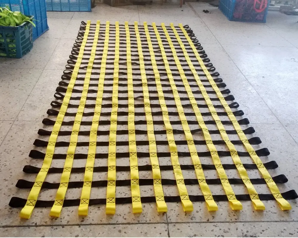 
polyester webbing net adjustable cargo net for truck for suv/climbing cargo net 