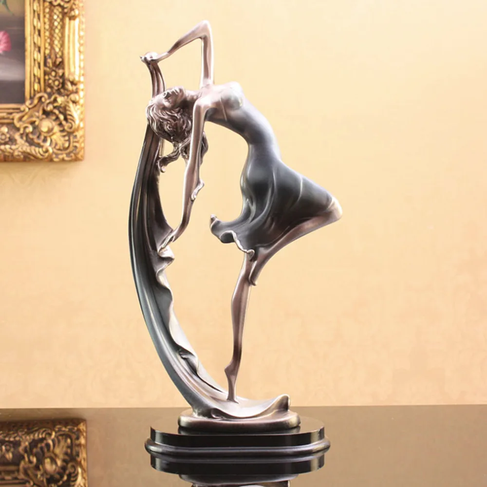 Home Decoration Metal Crafts Europe Character Western Art Bronze Sculpture Figure Dance Banderole Ribbon Statue Gift Decor Hot Olivia For Your And Office Western Art Bronze Sculpture Figure