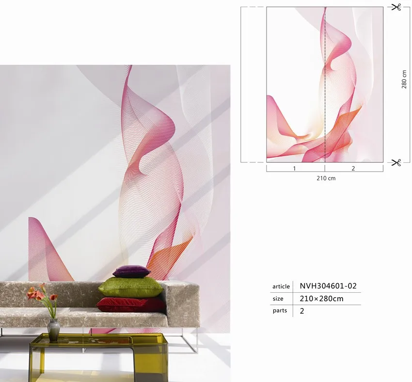 Modern Design Digital Printing Non-woven 3D Office Wallpaper
