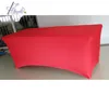 Reusable Outdoor Banquet Rectangle 6 ft Red Spandex Elastic Table Covers For wedding and party table decorations