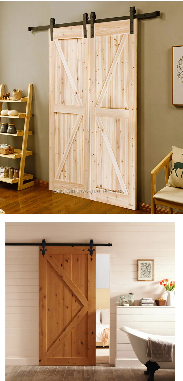 Modern interior doors sliding closet doors wood color double K type barn door