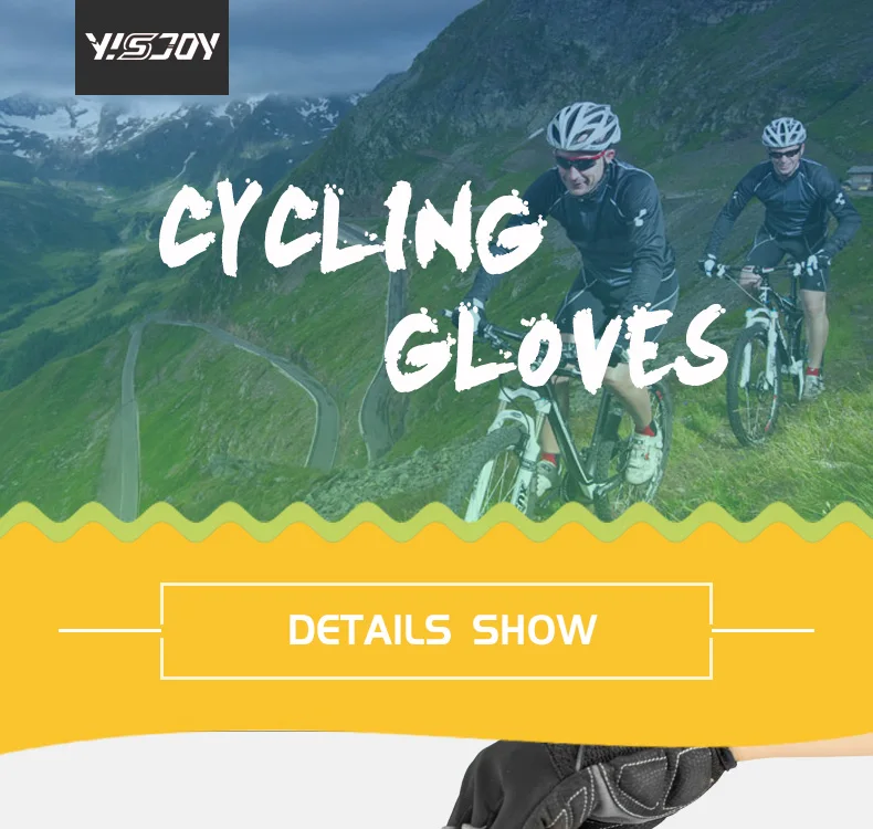 Yisjoy High Quality Non-Slip Fingerless Bike Cycling Riding Sports Gloves Black Mountain Bicycle GLoves For Man Women
