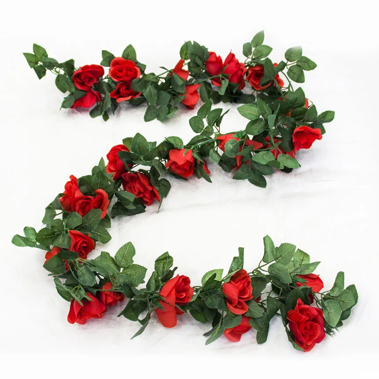 Wholesale Silk Roses Garland Artificial Hanging Flowers Vines - Buy