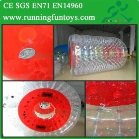 Colorful rope PVC or TPU material Inflatable water roller for sale, water walking roller, Inflatable Water Wheel, Pool Inflatable Water Roller, water drum roller, transparent water rollers, water rolling tube, aqua zorbing, inflatable roller ball for sale.jpg