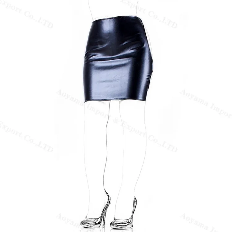 Faux Leather Slave Spanking Skirt Open Hip Bondage Fetish Lingerie