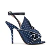 Nice Dot Satin Latest Fashion Girls Sandals Open Toe Heels Shoes Ladies Sandals Summer