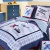 Applique Plane 100% Cotton Kids Quilt Sets Bedding, Double Quilt Patchwork