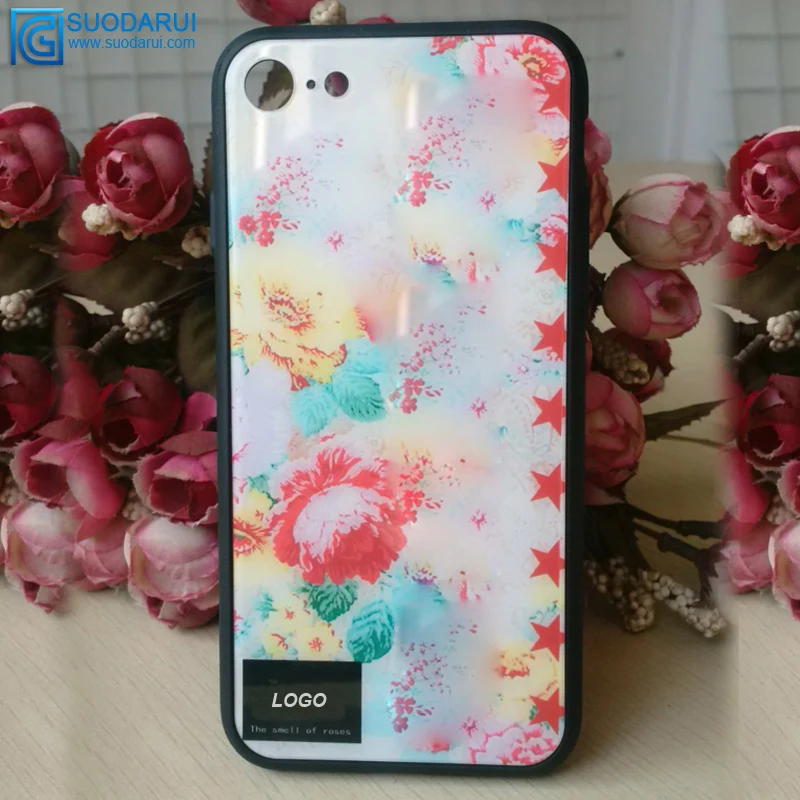 TPU + PC + Tempered glass Cover For Iphone 8 / 8 plus Cell phone Protective Case