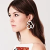 KM Japan and Korea style simple new geometric earrings fashion hollow out painting white maple leaf earrings for girls